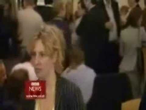 BBC news 24 Jane Hill - woman faints on screen blooper