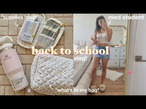 BACK TO SCHOOL VLOG🖇️ school supplies shopping, what's in my emergency kit & backpack *med student*