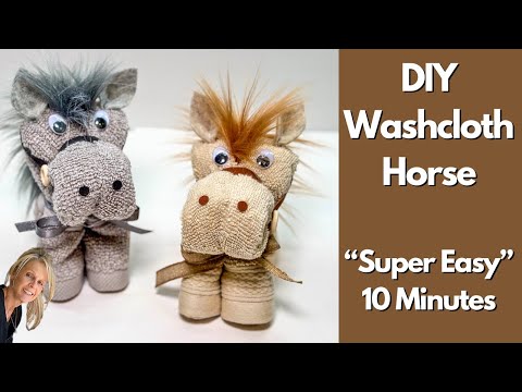 Diy: Create A Cute Washcloth Horse In Minutes!  / Easy Towel Origami