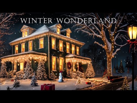 WINTER WONDERLAND HOUSE AMBIENCE-FALLING SNOW-CHRISTMAS TREES & LIGHTS- INSTRUMENTAL CHRISTMAS MUSIC