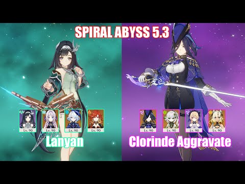 C0 Lanyan & C0 Clorinde Aggravate | Spiral Abyss 5.3 | Genshin Impact