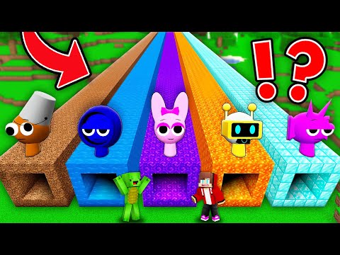 JJ and Mikey Found a LONGEST SPRUNKI TUNNEL in Minecraft Maizen!