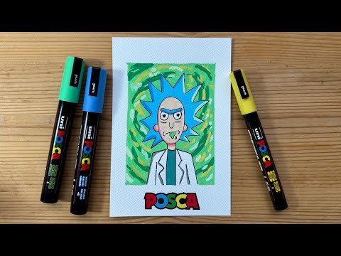 DIBUJO RICK SÁNCHEZ CON POSCA