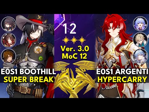 E0S1 Boothill Super Break & E0S1 Argenti Hyper | Memory of Chaos Floor 12 3 Stars |Honkai: Star Rail