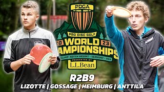 2023 PDGA Disc Golf World Championships | R2B9 | Lizotte, Gossage, Heimburg, Anttila | Gatekeeper