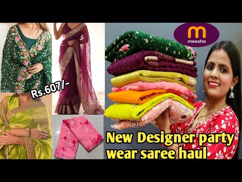 Meesho Saree Haul🤩 || Best Party wear Saree in Meesho | Designer Meesho Haul