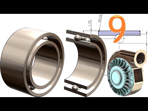 9-Project 50| Tesla Turbine (Turbo Pump) |SolidWorks Tutorial: front ball bearing