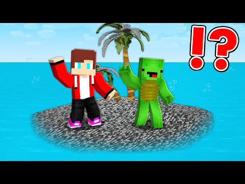 JJ And Mikey Survive On BEDROCK ISLAND In Minecraft - Maizen