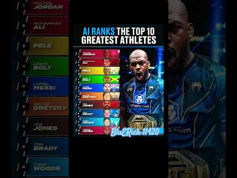 AI Ranks Top 10 Athletes Of All Time #ai #sports #goats #jonjones #jordan