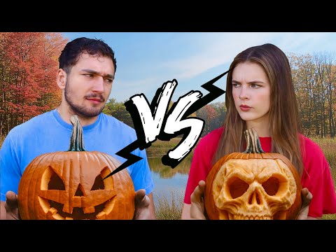 Boyfriend VS Girlfriend Best Pumpkin Carving Challenge!