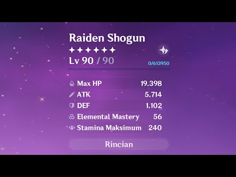 Genshin Impact - Raiden Shogun 5,000 Attack Stat