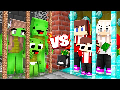 Mikey RICH Family vs JJ POOR Family Prison Survival Battle in Minecraft - Maizen