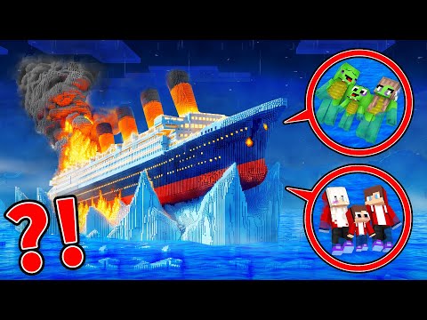 JJ and Mikey Escape From SHIP CRASH Into ICEBERG in Minecraft- Maizen