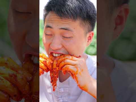 Ermao Challenge Eating Spicy Squid and  enoki mushroom #asmr   #mukbang   #chinesecuisine