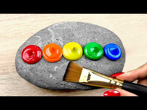 LOVE ❤️ | Easy Stone Painting | Satisfying Acrylic Painting on Rocks