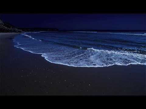 Deep Sleep Video With Peaceful Waves At Night, High Quality Stereo Recorded on Praia dos Rebolos