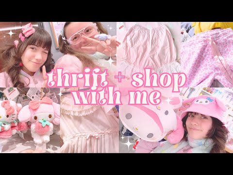 THRIFT & SHOP WITH ME ♡ pink , sanrio , kawaii jfashion finds! 🎀