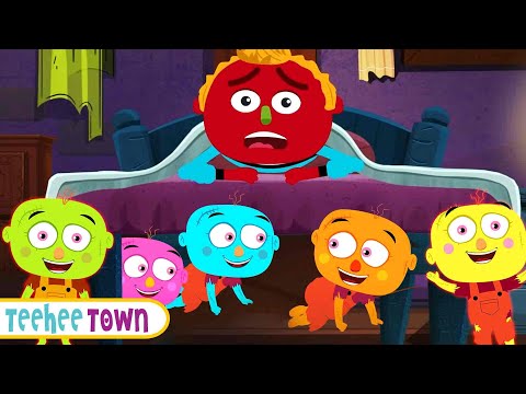 Five Spooky Zombies Hiding Under The Bed | Midnight Adventure | Spooky Rhymes for Teehee Town