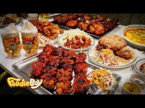 Delicious! Korean Popular Food! Fried Chicken, Chicken Skewers