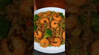 Como hacer Arroz frito chino con camarones - Comida China#shorts