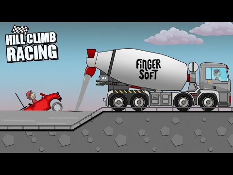 Hill Climb Racing - CEMENT MIXTURE on HIGHWAY jeep stuck on game