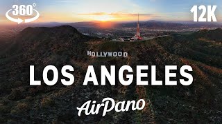 Scenic flight over Los Angeles, CA, USA. Aerial 360 video in 12K.