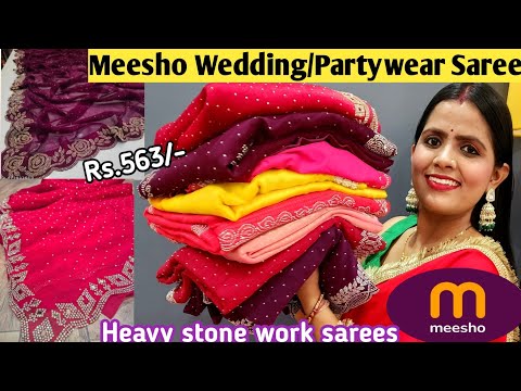 Meesho Best Designer Saree Haul🥰 || Trending saree collection || Stone work saree || Meesho Haul