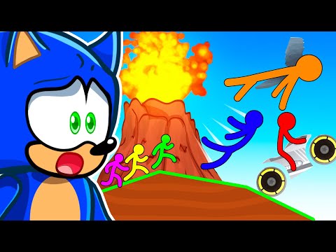 Sonic Reacts To Elimination Stickman Race!