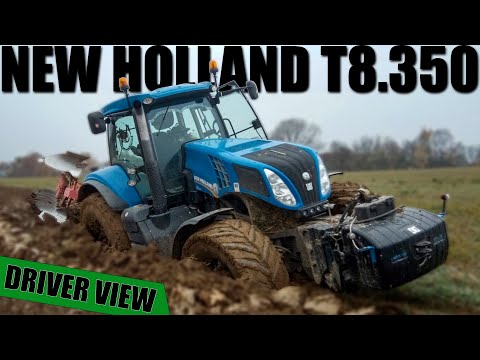 NEW HOLLAND T8.350 with OPALL-AGRI Plough | GoPro/driver view