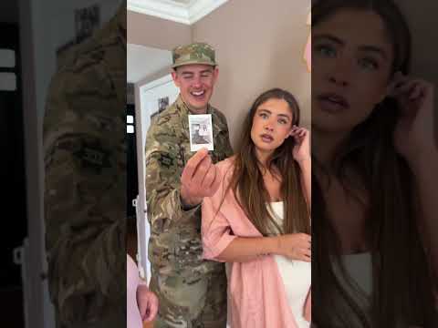 Soldier surprises pregnant girlfriend during gender reveal party, proposes and finds out gender ❤️