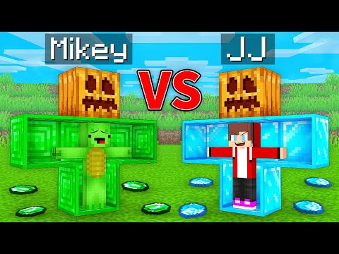 JJ's DIAMOND Golem vs Mikey's EMERALD Golem Prank Battle in Minecraft - Maizen