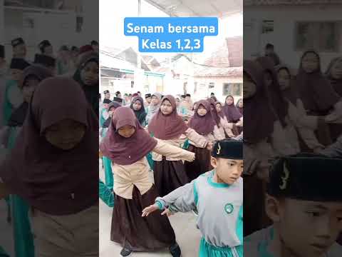 senam bersama kelas 1,2,3 MI Bahrul Huda sukaseneng