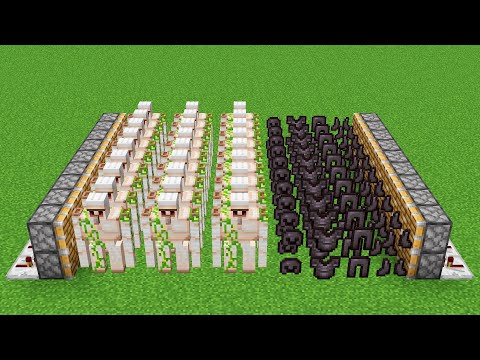 x777 iron golems and x400 netherite armors combined in minecraft