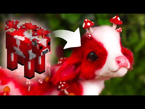 I Made A Realistic Mooshroom From Minecraft l DIY Art Doll