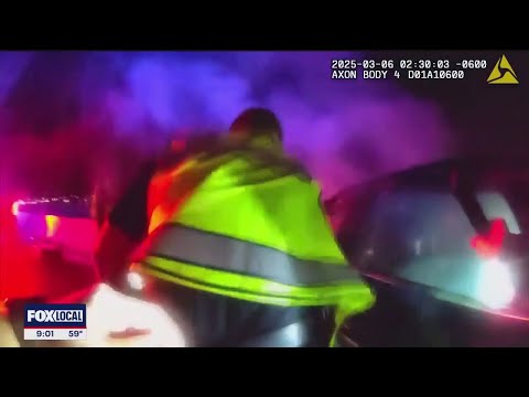 Texas officer rescues suspected drunk driver who crashed into his squad car