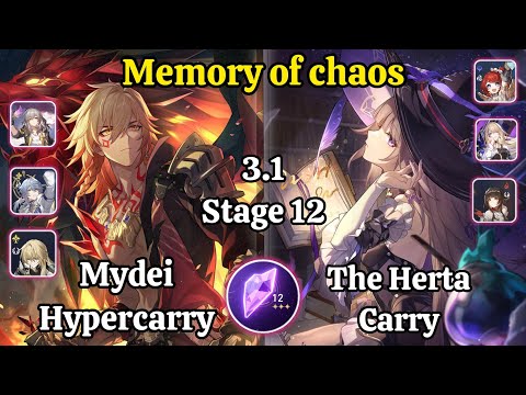 E0S1 Mydei Hypercarry & E0S0 The Herta Carry Memory of chaos stage 12 Clear / Honkai star rail