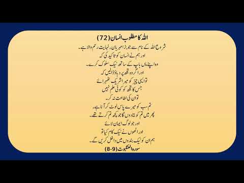 ALLAH KA MATLOOB INSAN 72/90 QURAN SURAH ANKABOOT 8 9 ONLY URDU TRANSLATION FULL HD