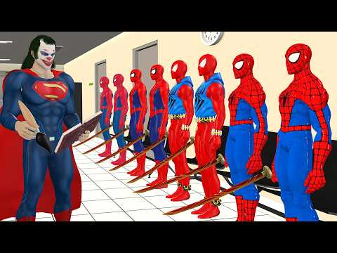 Siêu nhân nhện🔴Spider Man Rescue Superman from the mutant Venom vs big Hulk vs Joker vs iron man