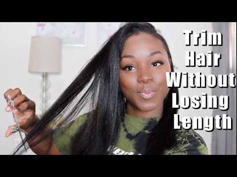 TRIM Hair WITHOUT Losing LENGTH!!