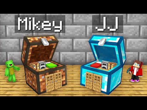 JJ vs Mikey SECRET CHEST Base Battle in Minecraft - Maizen