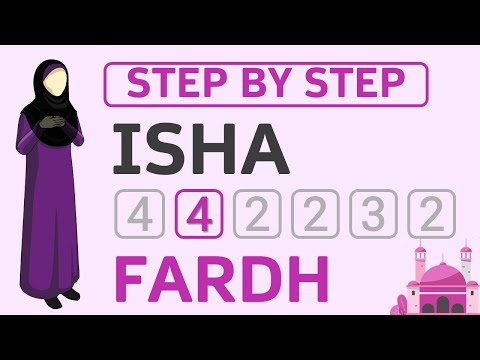 Learn How to Pray Isha 4 Rakat Fardh for Women (beginners) - Step by Step - Translation Sunni Hanafi