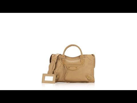 Balenciaga Gold Metallic Edge City Beige