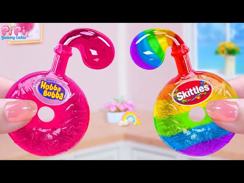 👋How To Make Freeze Miniature SKITTLES Rainbow Honey Jelly With Donuttle Ideas🍩 Pipi Yummy Cakes