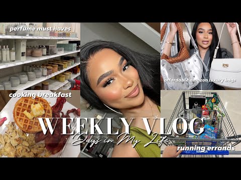 WEEKLY VLOG | Grwm + Perfume Must Haves + Amazon Luxury Bag Finds + Cooking Breakfast & MORE!