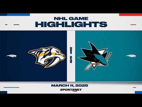 NHL Highlights | Predators vs. Sharks - March 11, 2025