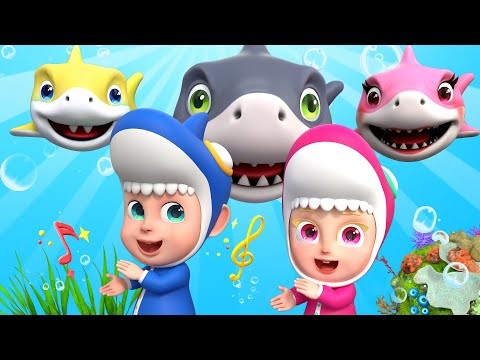 Baby Shark Dance Remix | Colorful Baby Sharks | Dance Along | Rosoo Nursery Rhymes & Kids Songs