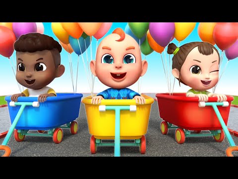 Balloon Car Race Song + Wheels On The Bus + MORE | Rosoo Nursery Rhymes & Kids Songs