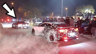 CAR MEET TURNS INTO HUGE TAKEOVER!!