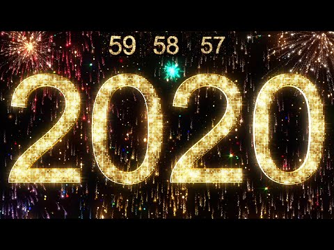 2020 New Year Countdown 4K Animation Gold Glittering Lights Christmas Eve Clock Timer Counter