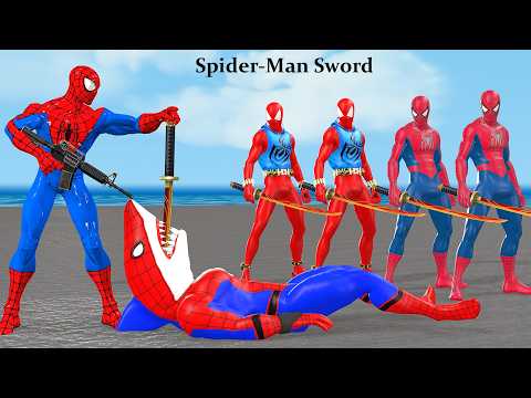 Siêu nhân nhện🔴rescue Spider Man Sword family attacked Squid Game Season2 vs Shark Spider vs Hulk